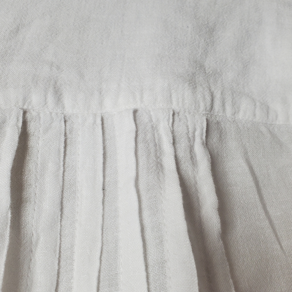 J. Jill Linen Blend Tunic Blouse White blue Ombre Stripe Petite Large Co… - Picture 7 of 10